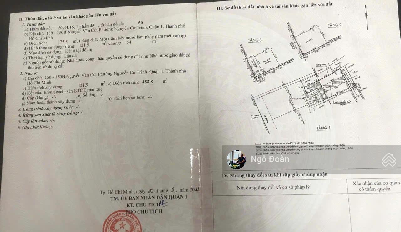 Bán nhà MT NGuyễn Văn Cừ P. Nguyễn Cư Trinh 7.3 x 24 trệt 2 lầu giá 70.5 Tỷ