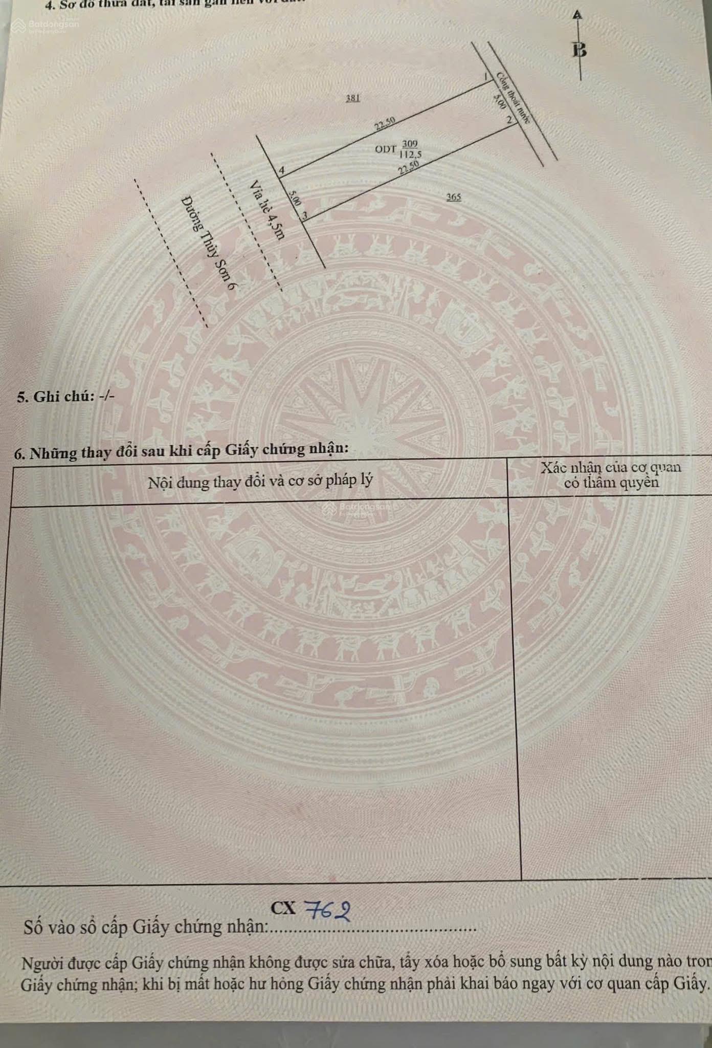 BÁN ĐẤT ĐƯỜNG THUỶ SƠN 6 , DIỆN TÍCH 112M2 , KHU BÃI TẮM SƠN THUỶ