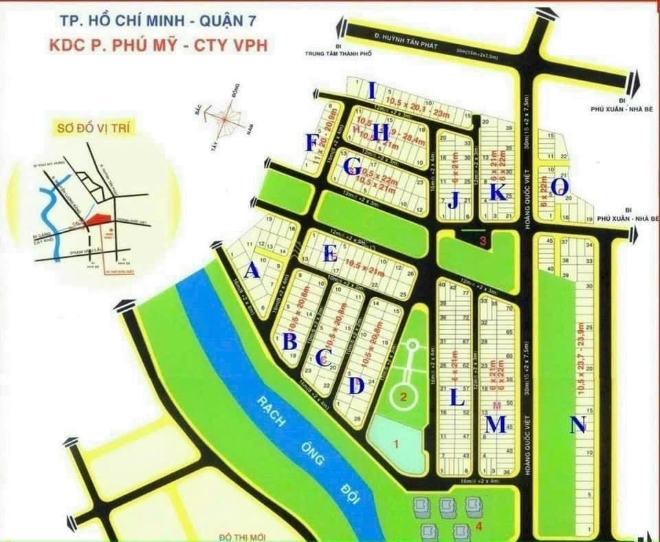 Bán đất biệt thự song lập KDC Phú Mỹ- Vạn Phát Hưng,Quận 7 giá 150 triệu/m2