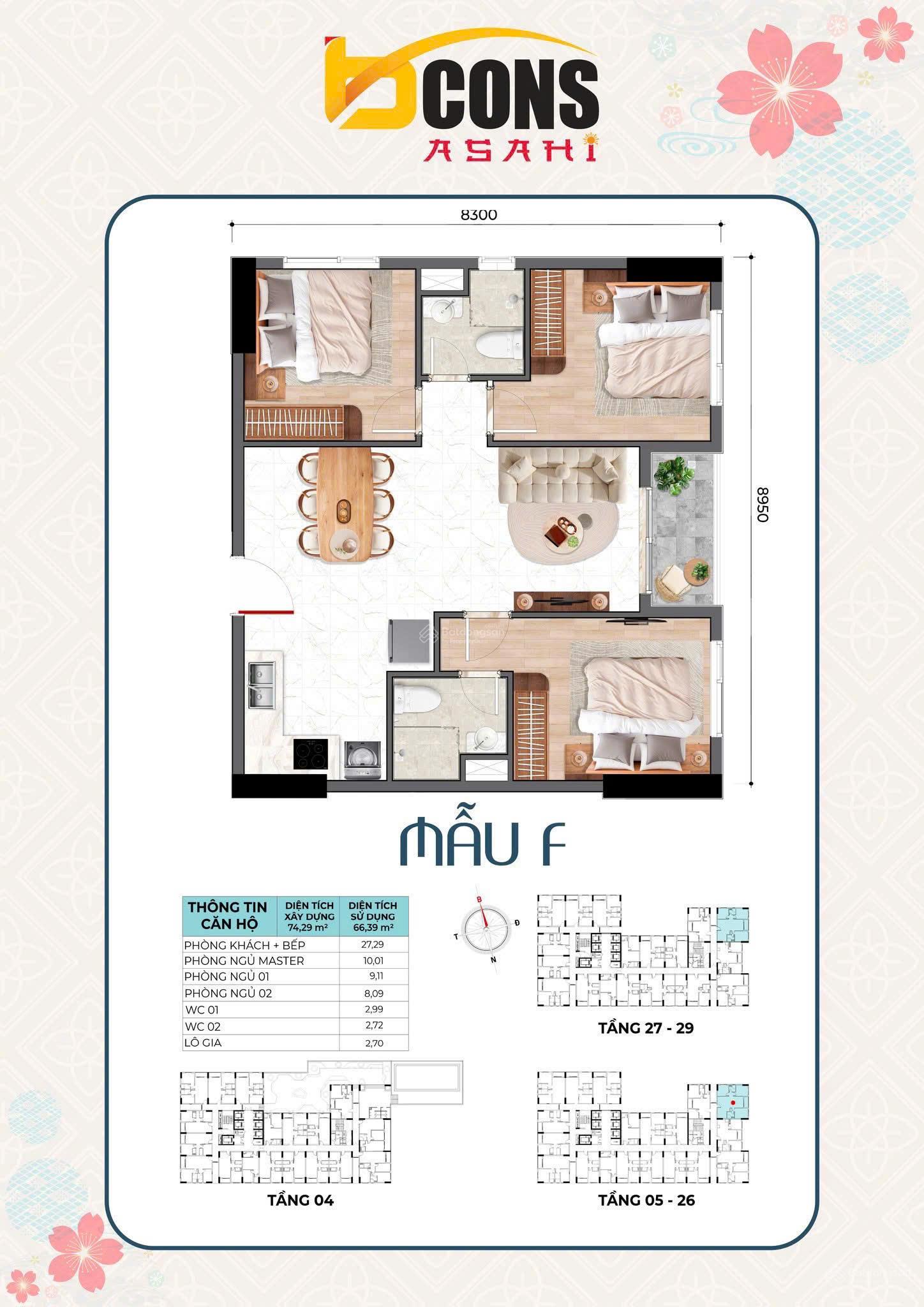 Căn hộ 3PN-2WC Bcons Asahi, mặt tiền QL1k, thanh toán trước chỉ 700tr. LH 0767 500 ***