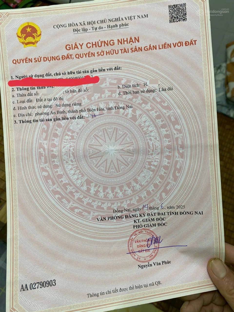 Bán lô đất thổ cư 100% tại an bình 103m2 nở hậu