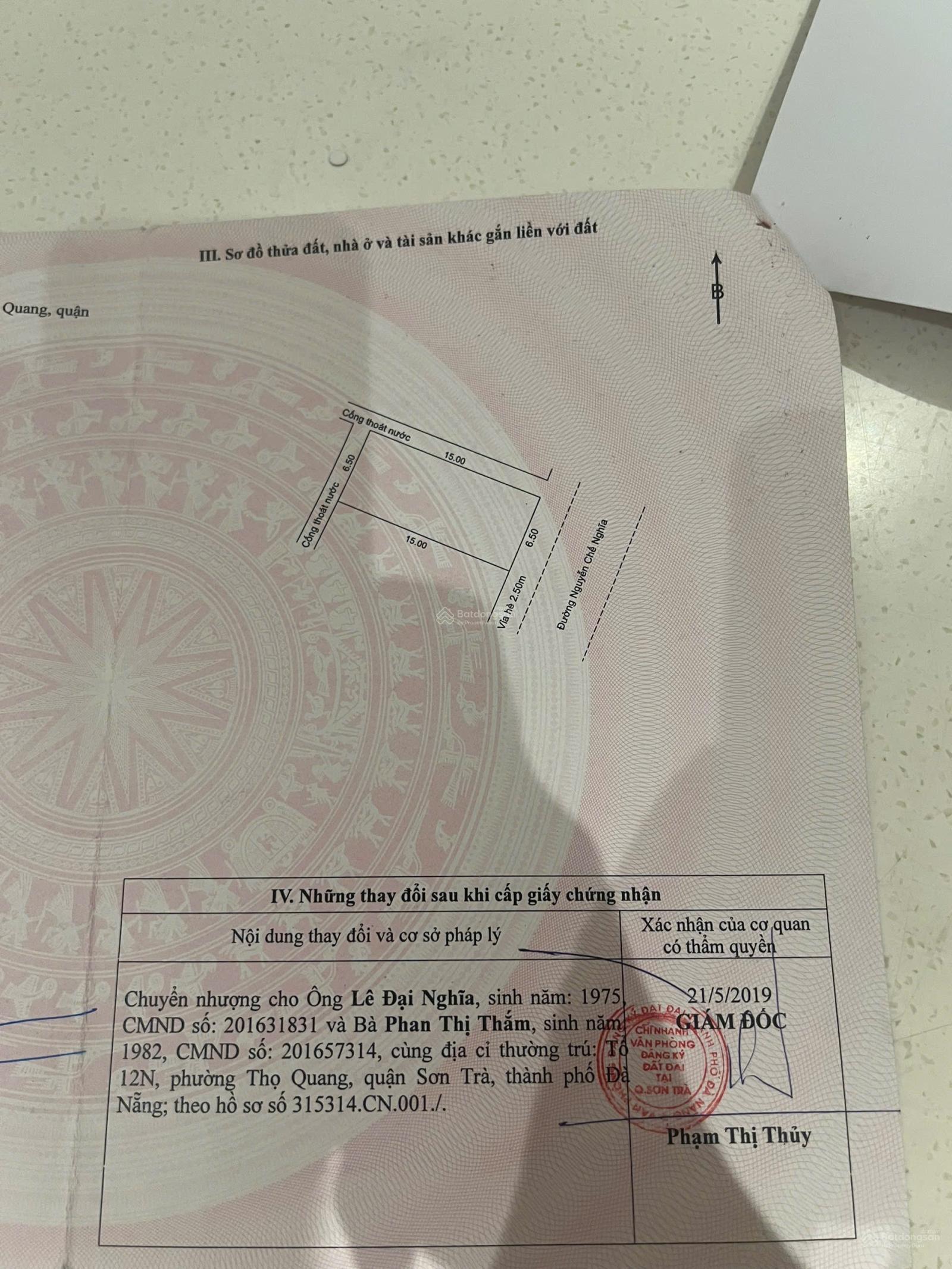 Bán đất tặng 2 nhà mặt tiền đường Nguyễn Chế Nghĩa song song đường Lê Tấn Trung Sơn Trà Đà Nẵng