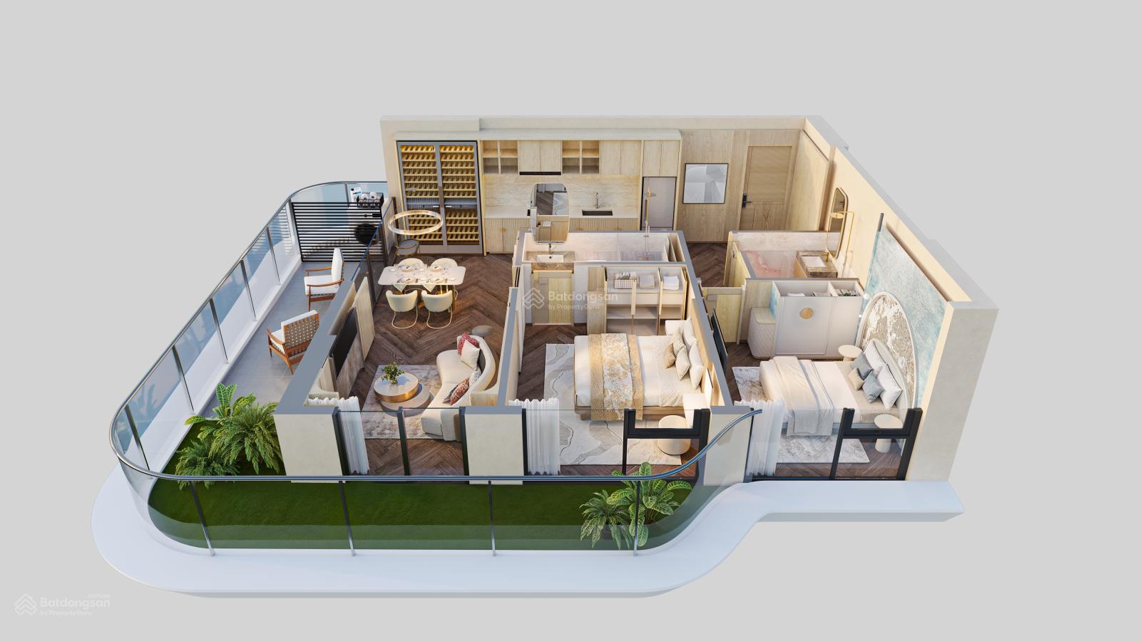 CĂN HỘ 2PN tiêu chuẩn resort - View sông Hồng vĩnh viễn giá chỉ từ 8 tỷ