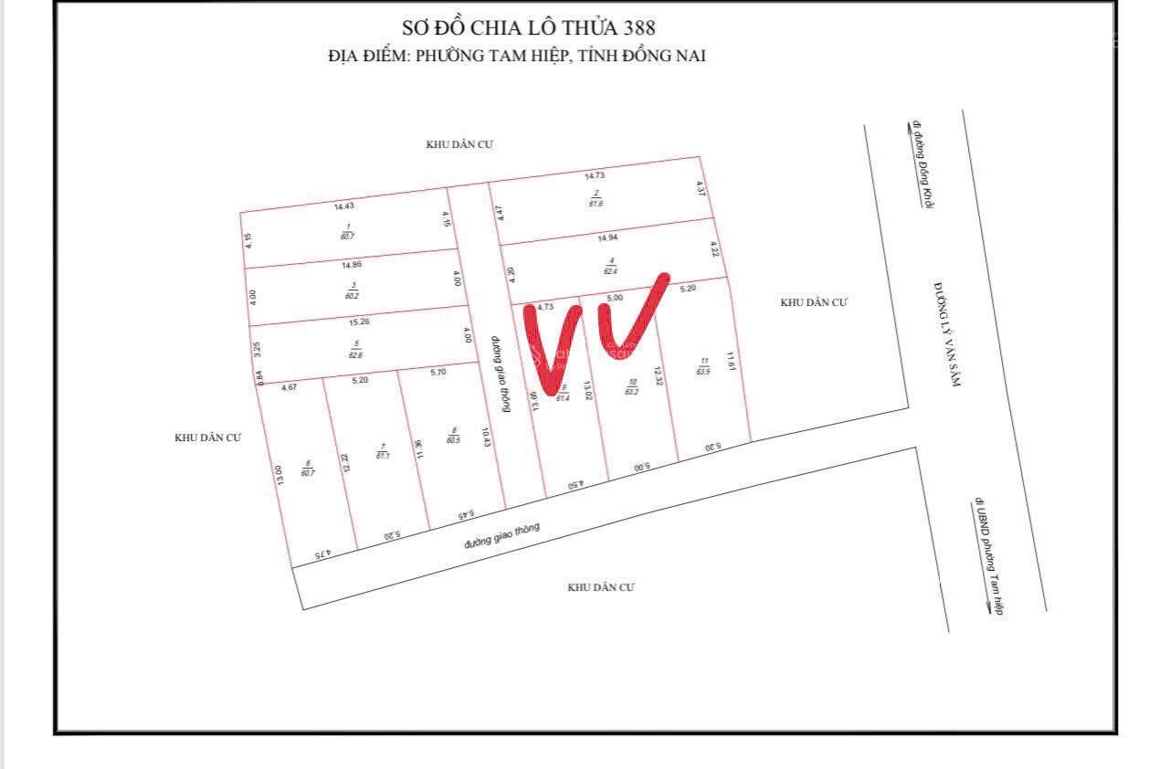 BÁN ĐẤT THỔ CƯ NGAY CHỢ LÝ VĂN SÂM PHƯỜNG TAM HIỆP - CHỈ 2 tỷ 650