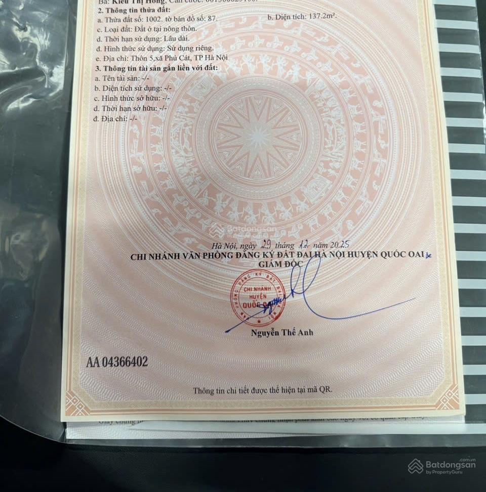 SIÊU PHẨM LÔ GÓC HÀNG (HIẾM)NGÕTHÔNG OTO THÔN 5 XÃ PHÚ CÁT HN DT 137,2M FULL TC,MT 6,77M GIÁ 5,3 TỶ SIÊU PHẨM LÔ GÓC HÀNG (HIẾM)NGÕTHÔNG OTO THÔN 5 XÃ PHÚ CÁT HN DT 137,2M FULL TC,MT 6,77M GIÁ 5,3 TỶ