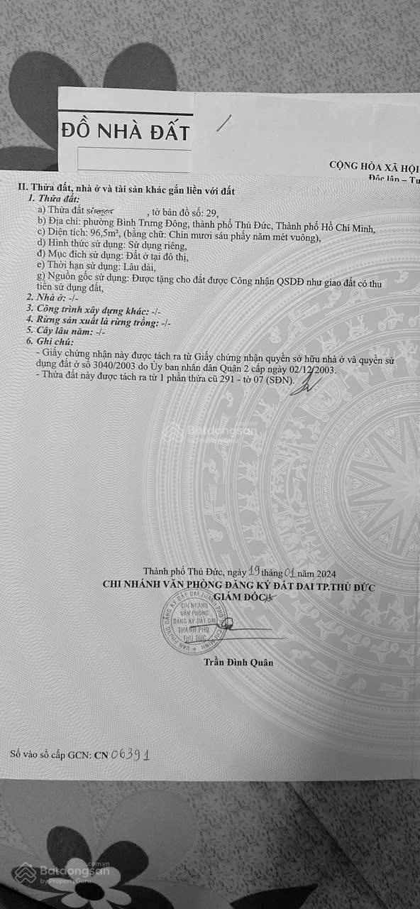 - Đất 96m (4.6x22) MT đường 18 , P Bình Trưng Đông , Q2