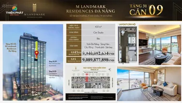 Studio 43.1m2 Landmark Bạch Đằng view sông Hàn, LH 0905 042 ***