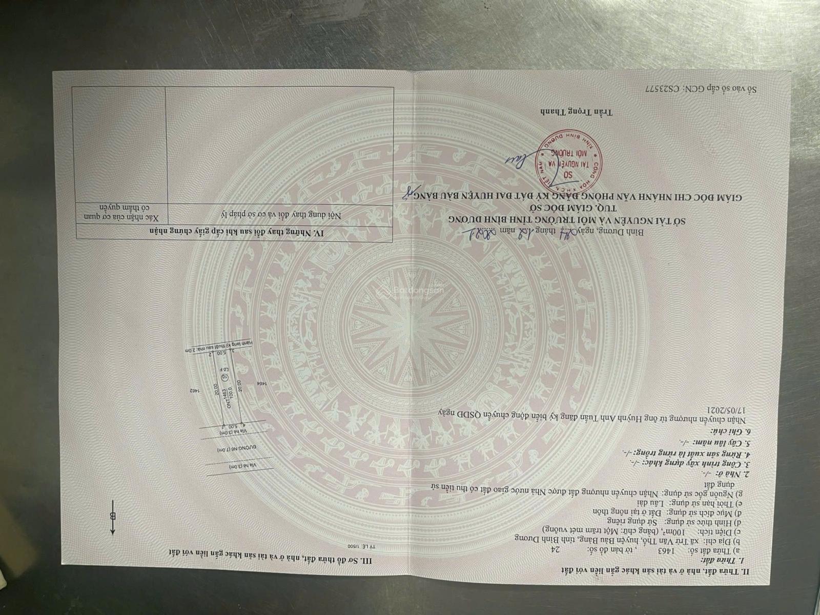 Bán đất TRỪ VĂN THỐ - BÀU BÀNG - BÌNH DƯƠNG Bán đất TRỪ VĂN THỐ - BÀU BÀNG - BÌNH DƯƠNG