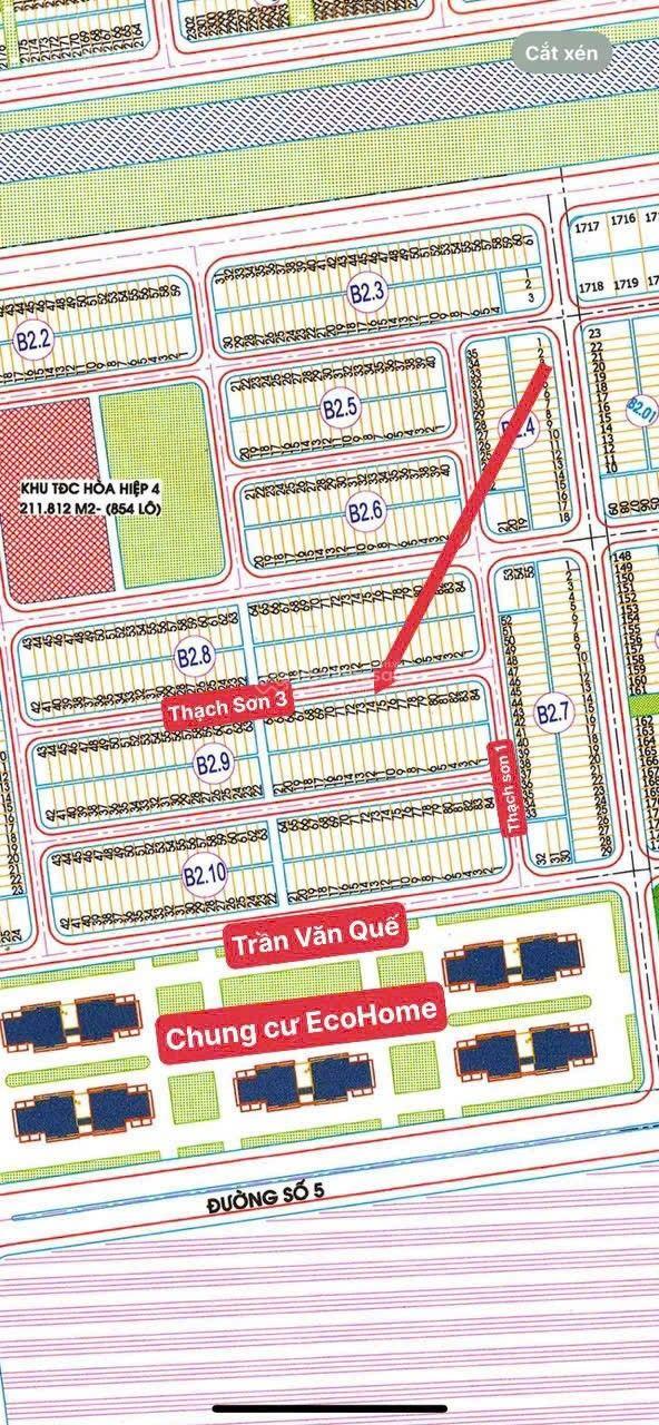Bán Đất 100m2, Ngay 9 Tòa ECOHOME Giá 3,52 tỷ tại Thạch Sơn 3, Hải Vân, Đà Nẵng