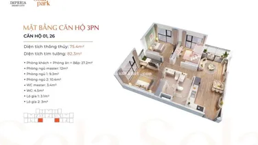 Bán gấp căn 3PN 2WC 76m2 toà G3 (View đường tàu) giá 6,1 tỷ tại Sola Park LH: 0388 596 ***
