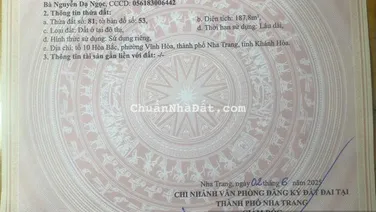 HÀNG HIẾM CHỈ CÒN 1 LÔ DUY NHẤT. bán lô đất, P vĩnh hoà. Cách Điện Biên Phủ 100m. 50 triệu/m2