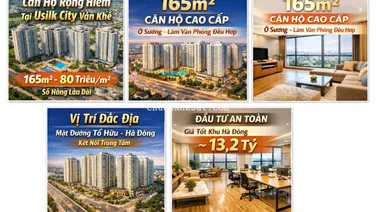 Bán chung cư 165m Usilk Văn khê , giá 80 tr/m2