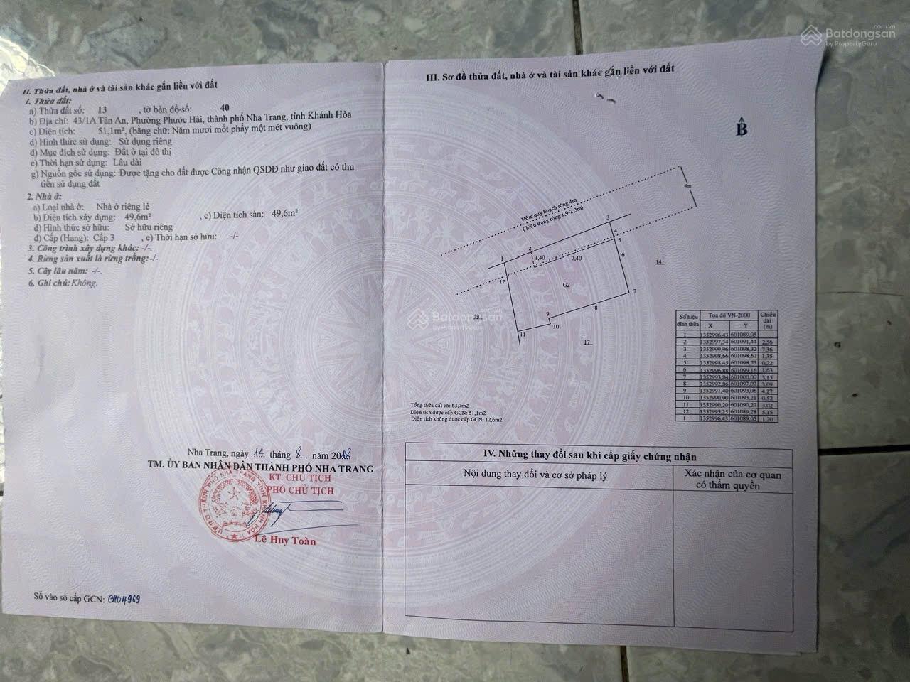 Bán nhà Phước Hải 63,7 m2 giá 3,3 tỷ phường Nam Nha Trang!