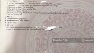 Trả ngân hàng: Bán gấp 85m2 full thổ ngay ngã 4 Miễu - Tiến Xuân