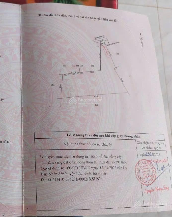 Bán đất tại Xã Lộc Quang, Lộc Ninh, Bình Phước, 2,6 tỷ, 4000 m2, đẹp, nhiều tiện ích chỉ với