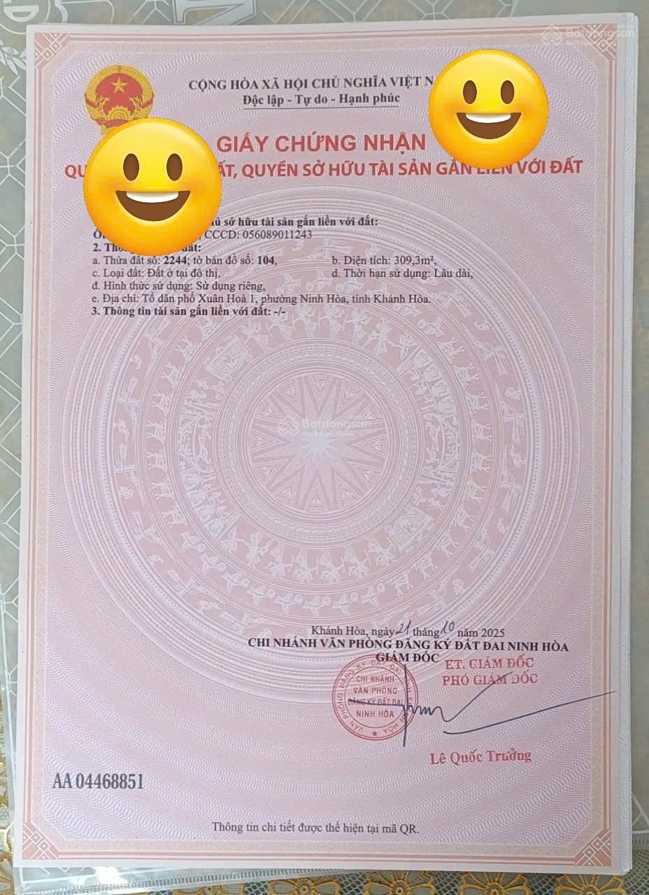 Chính chủ cần bán đất TDP Xuân Hoà 1, Phường Ninh Hoà giá đầu tư thích hợp ở và kinh doanh