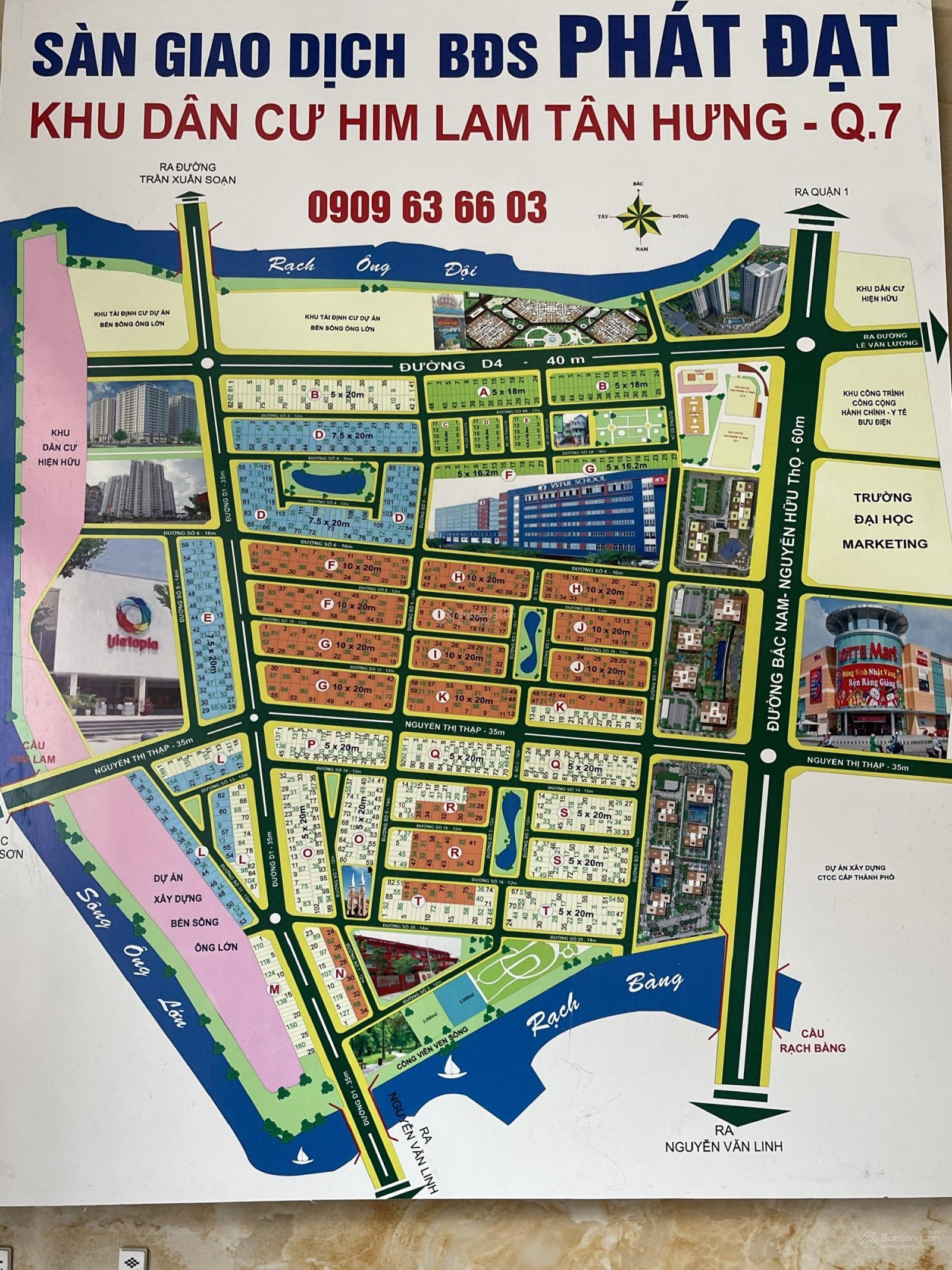 Bán NR 90m2, 5PN, 5VS tại Him Lam Kênh Tẻ, Q7, HCM, 21,5 tỷ