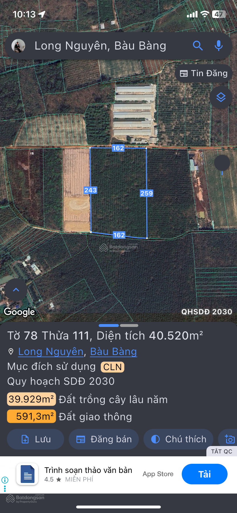 Chỉ 1,1 triệu/m2 | 4ha - 3 mặt tiền 405m đẹp | xây nhà xưỡng| Long Nguyên - Bàu Bàng