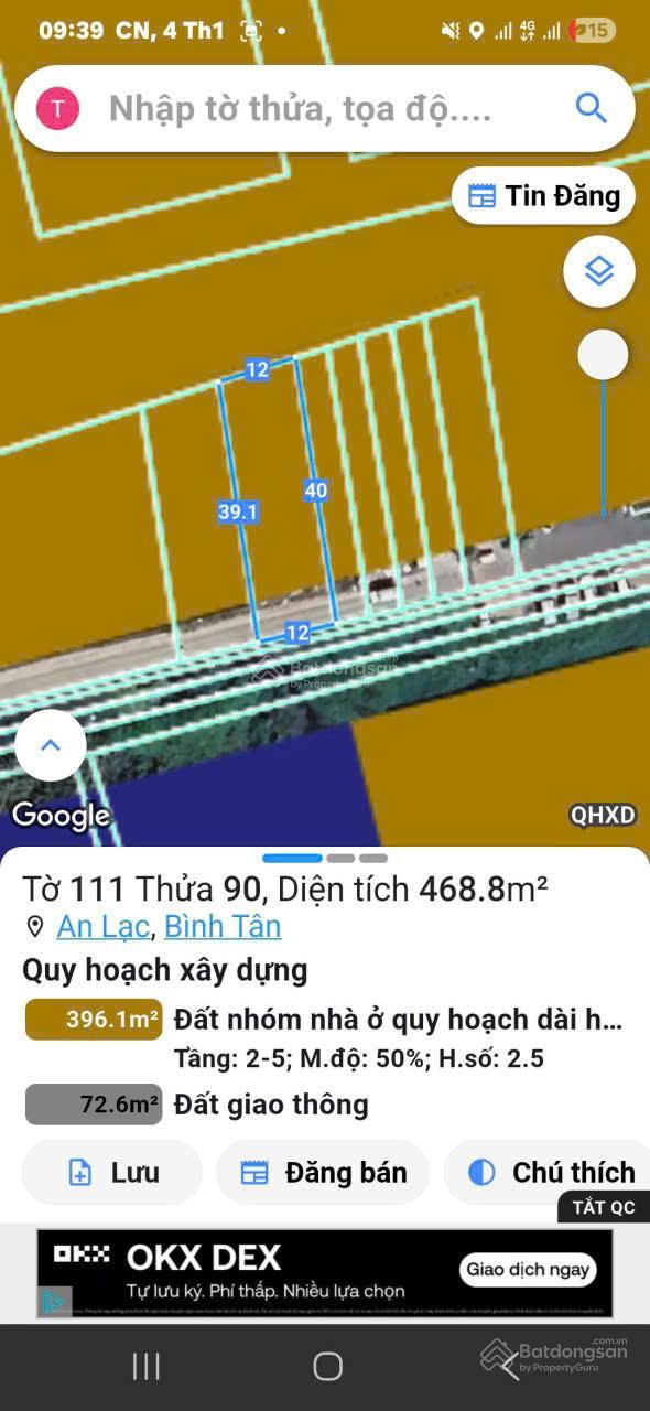 Bán đất MT chung cư EHome 3, An Lạc, Bình Tân. Liên hệ 0903 070 ***