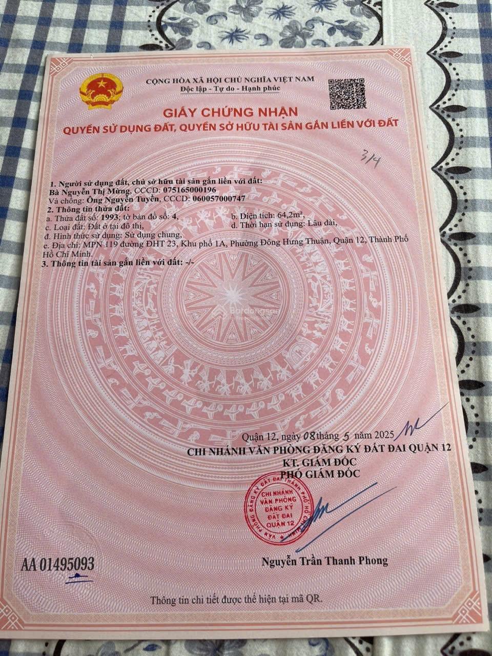 Đất đường Nguyễn Văn Quá, phường Đông Hưng Thuận Quận 12 (4,15 tỷ cho 85m2)