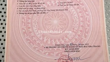 Kẹt tiền bán đất thôn Phú Bình, phường Tây Nha Trang, đường ô tô 7m, thổ cư 100%, sổ đỏ lâu dài