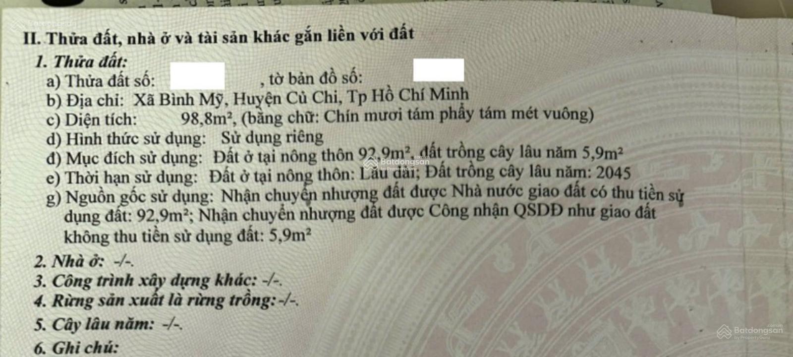 BÁN ĐẤT THỔ CƯ HUỲNH THỊ DẦN BÌNH MỸ, CỦ CHI. Giá chỉ 2,1 tỷ/99 m2- 0931 272 ***