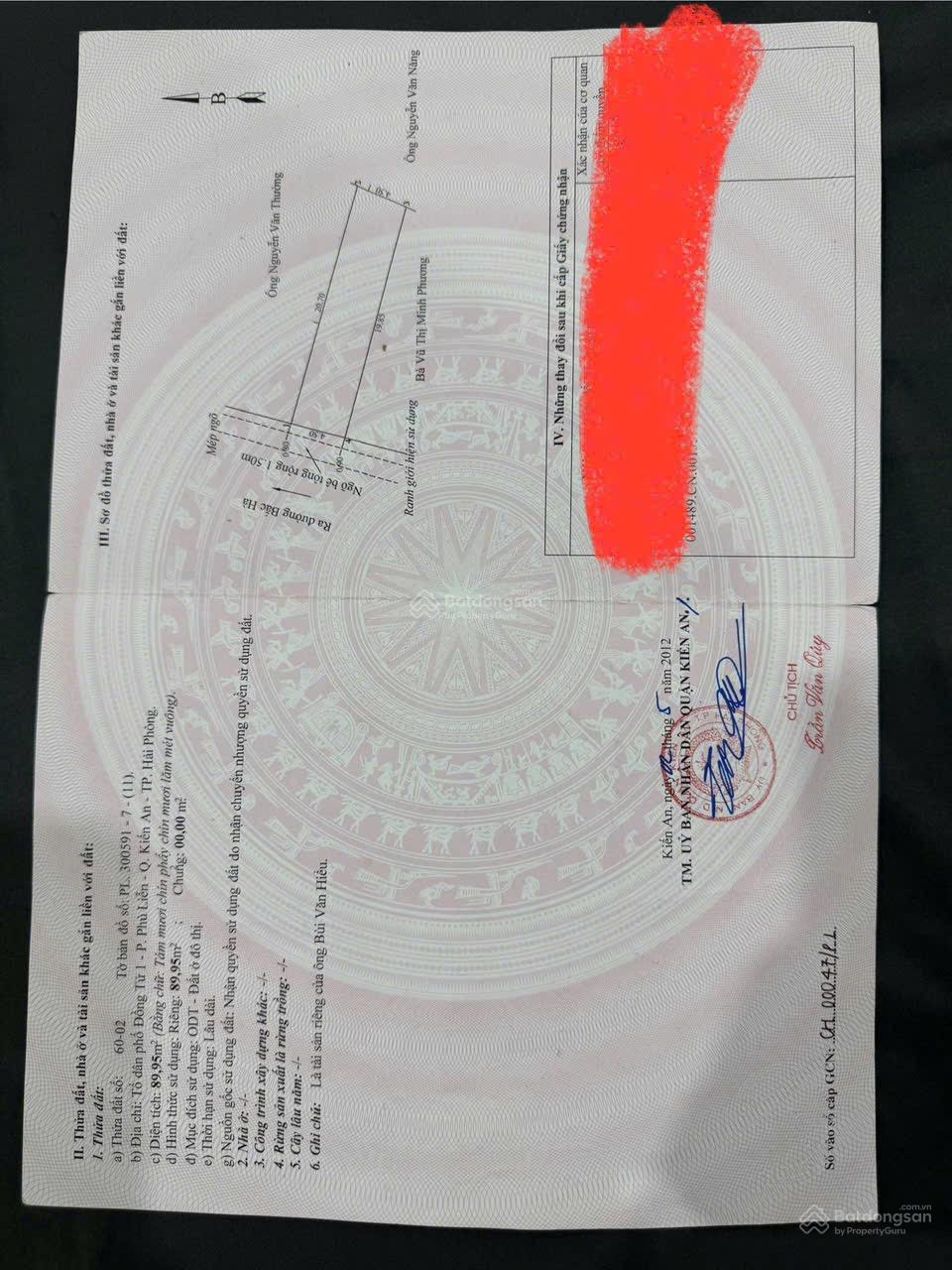 Bán gấp lô đất 90m2 trung tâm phù liễn kiến an hải phòng