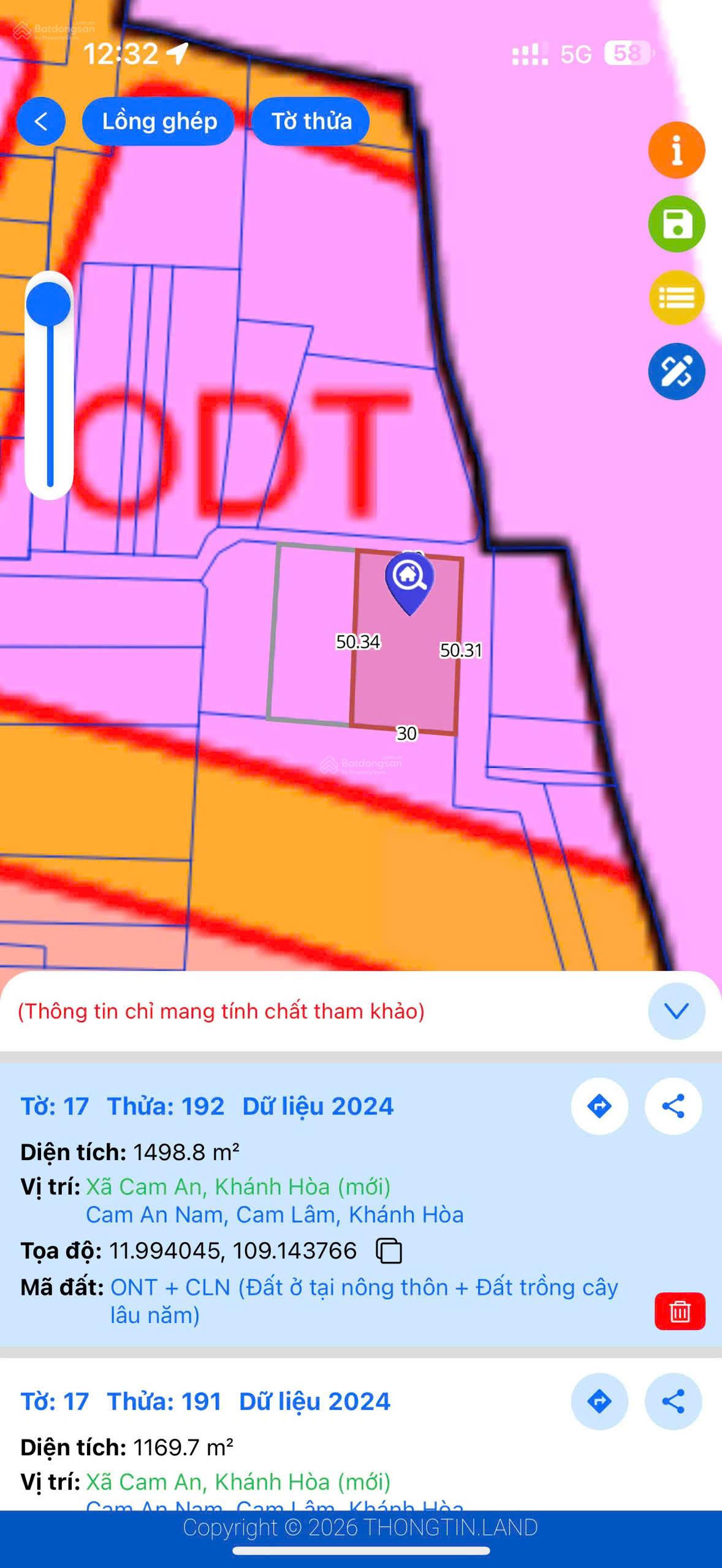 Vĩnh Đông Cam An Nam | 1.498m² | 1,6 tỷ