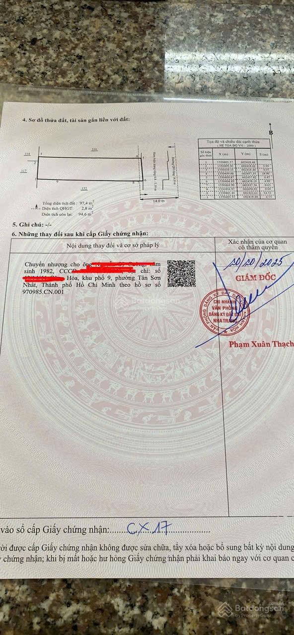 Đất Phước Long hẻm oto dt 94.6m2 ngang 5m hướng Đông phù hợp xây nhà an cư tại Nha Trang