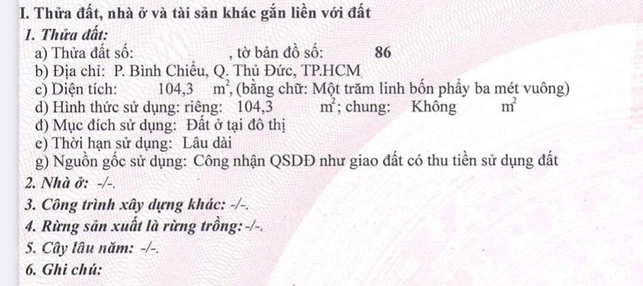 Bán nhanh căn nhà 105m2 thu nhập 15 triệu/tháng, hẻm 8m đường Bình Chiểu quận Thủ Đức