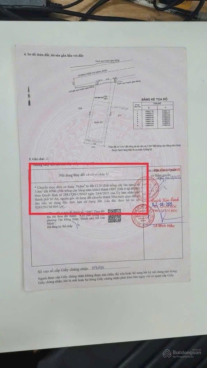 Bán rẻ đất lớn Tân Đông Hiệp Dĩ An ngang 7m