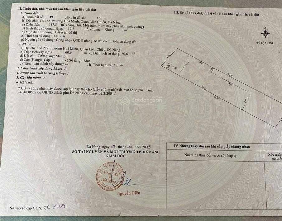 Bán đất kiệt Gò Dư, cách đường Hoàng Văn Thái 600m, DT 117 m2 giá 2,5 tỷ. LH 0935 121 ***