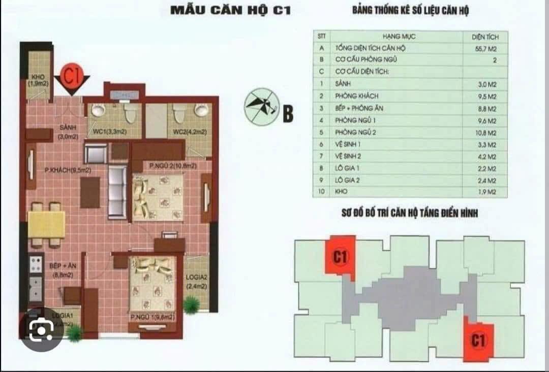 Bán CH SDU 143 Trần Phú, 4,2 tỷ, 53m2, 2PN, 2WC, pháp lý đầy đủ, hàng hiếm tại Hot!