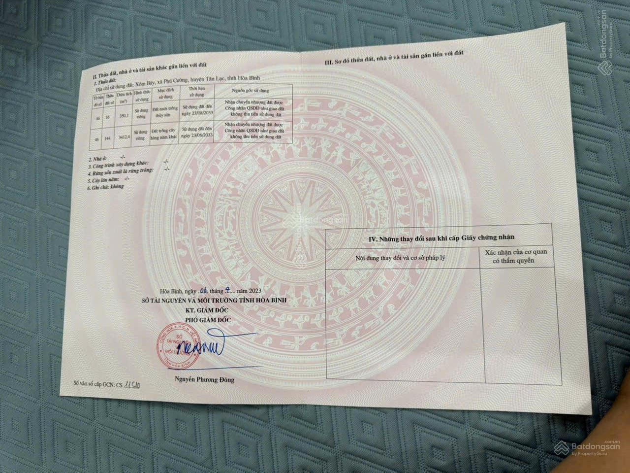 Bán đất Tân Lạc, Hòa Bình, DT 1,1ha. Sổ đầy đủ sang tên trong ngày. Giá chỉ 1 tỷ x