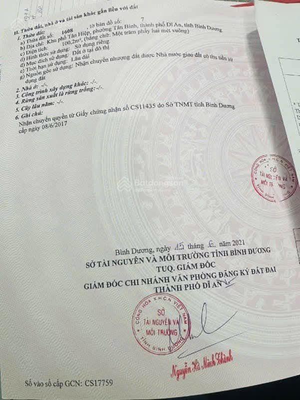 Bán rẻ đất hẻm nguyễn thị tươi tân bình dĩ an