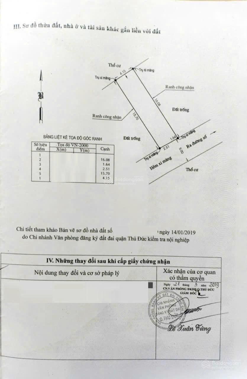 Đất đường số 1, Linh Xuân, giá 4,5tỷ/65.8m2
