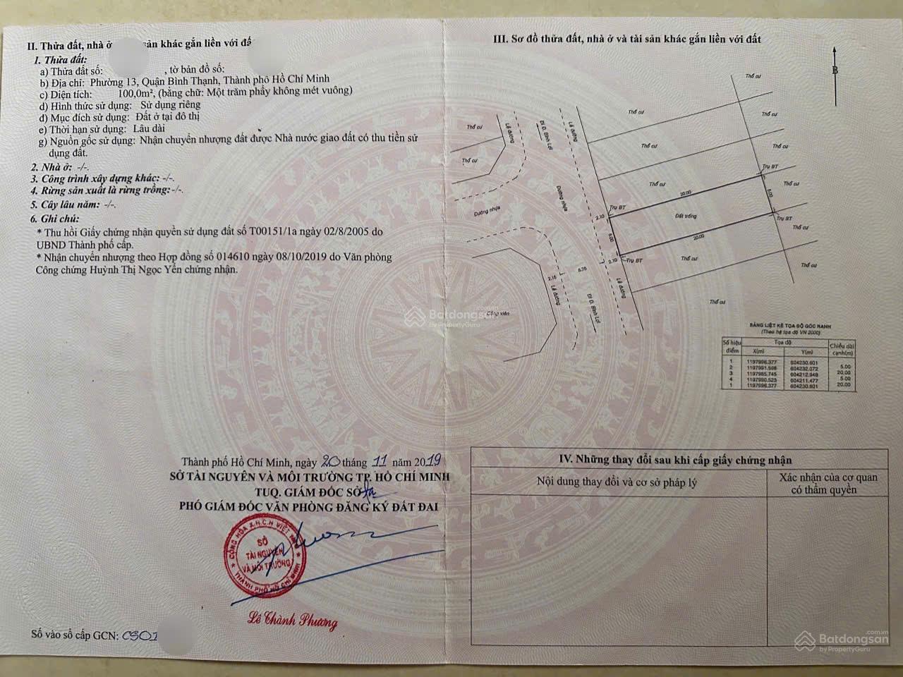 BÁN ĐẤT ĐẸP - VIEW CÔNG VIÊN Đặng Thùy Trâm, DT: 5m x 20m vuông vức