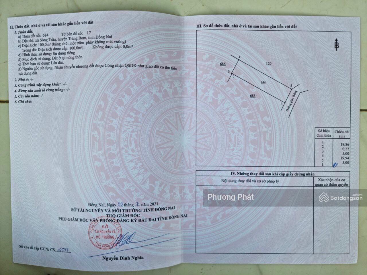 Chính chủ Bán Gấp Đất Sổ Riêng Thổ Cư 100% cách KCN BÀU XÉO và Thị Trấn Trảng Bom chỉ 10 phút đi xe Chính chủ Bán Gấp Đất Sổ Riêng Thổ Cư 100% cách KCN BÀU XÉO và Thị Trấn Trảng Bom chỉ 10 phút đi xe