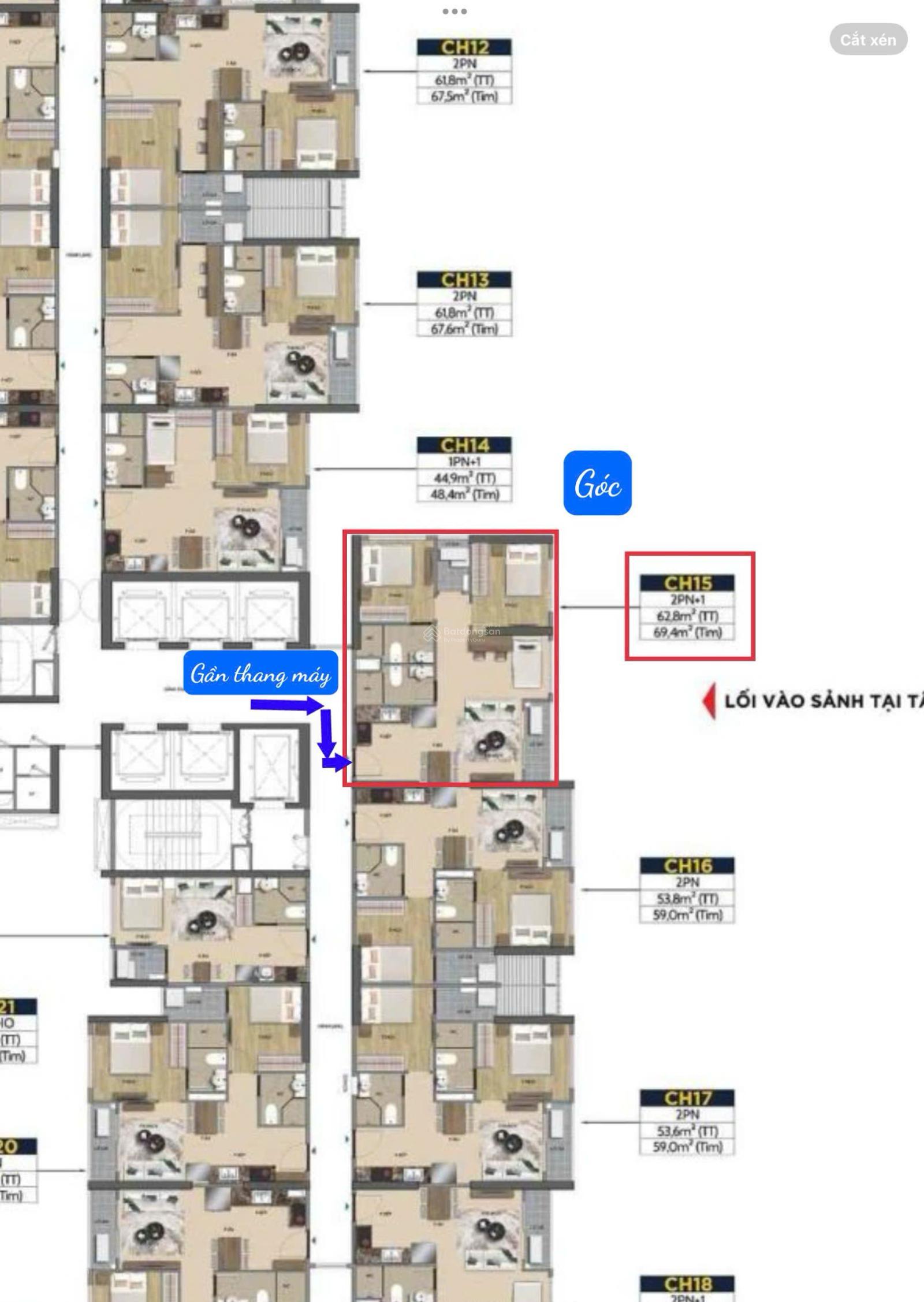 Bán căn 2PN+1 tòa BS7 mặt view trước Đông Nam , view đẹp, xem được pháo bông