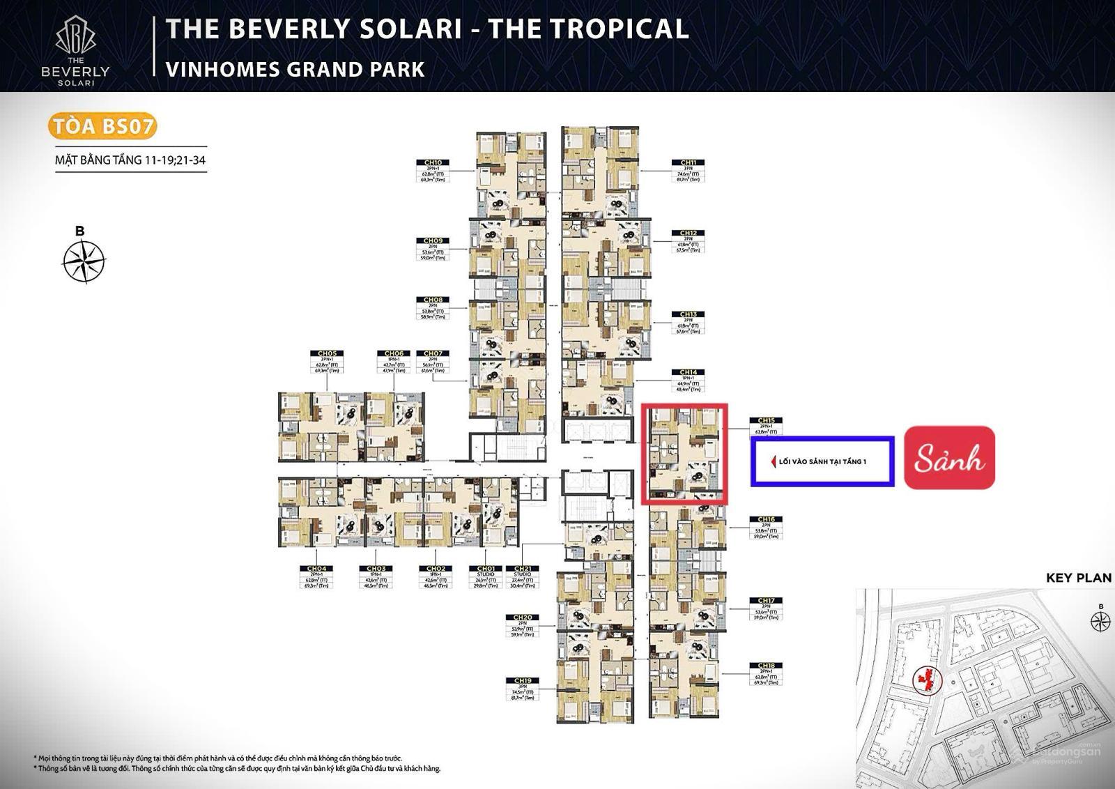 Bán căn 2PN+1 tòa BS7 mặt view trước Đông Nam , view đẹp, xem được pháo bông