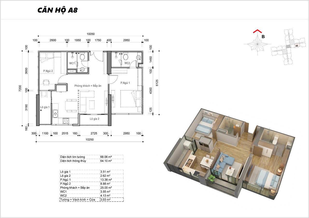 Cho thuê căn hộ EcoGreen Saigon Quận 7  2PN 2WC  15 triệu