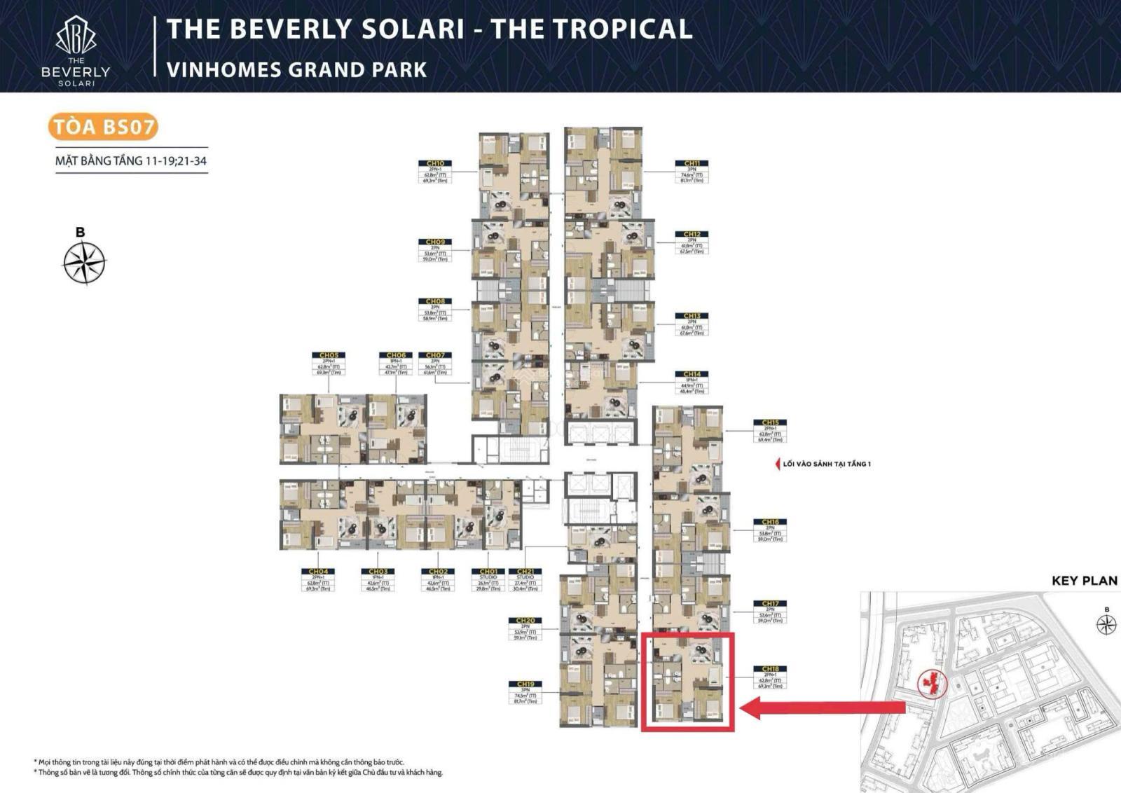 Bán căn hộ số 18 tòa BS7 loại 2PN+1 diện tích 69m² trực tiếp từ CĐT, tòa đẹp đầy đủ tiện ích dưới