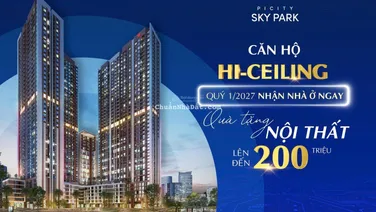 Picity Sky Park căn hộ Duplex trần cao 5,3m chiết khấu 6,5%, HTLS 36th, tặng gói nội thất 200 triệu