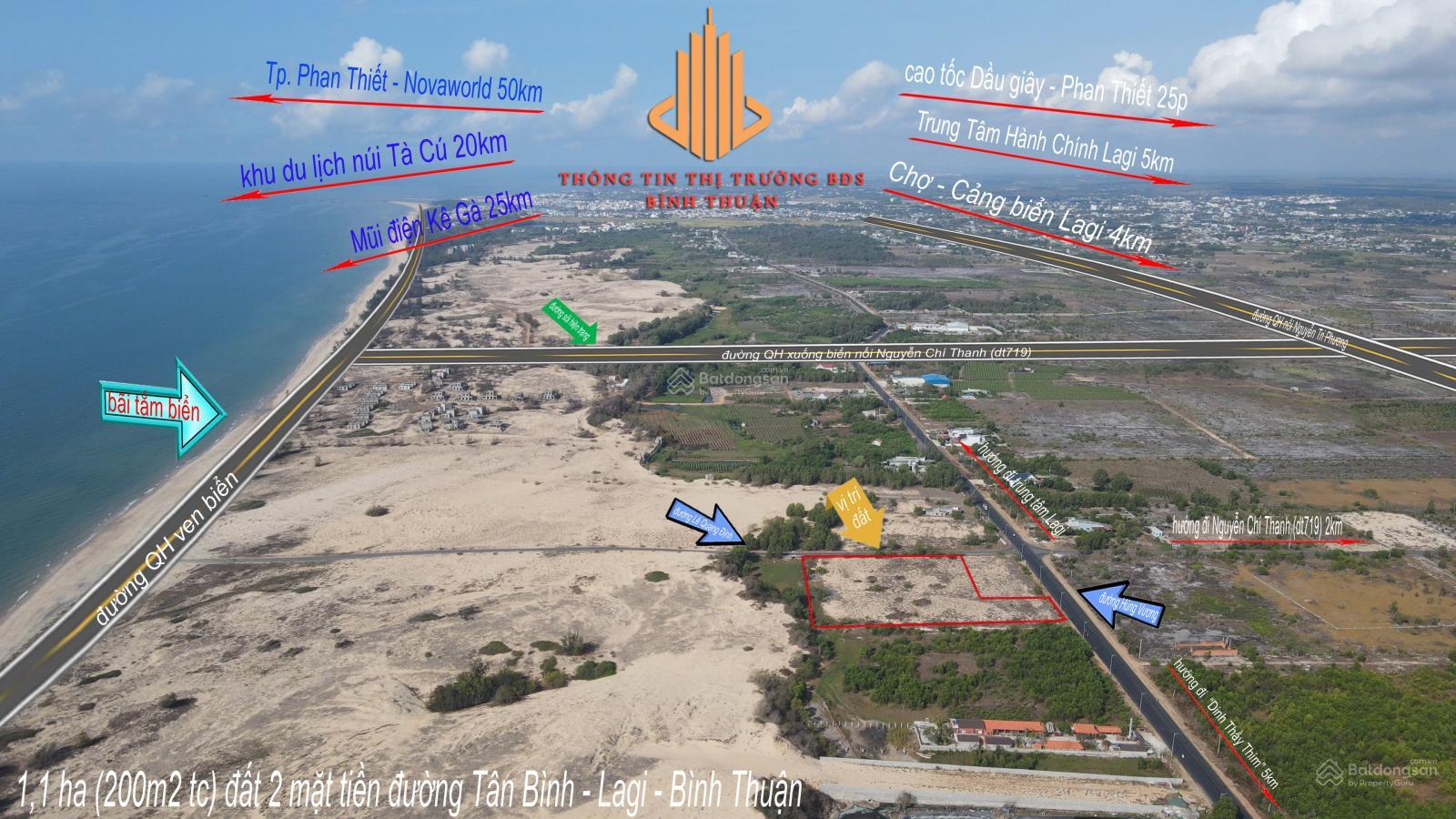 1,1 ha mặt tiền Lê Quang Định - Lagi - Lâm Đồng cần bán gấp đi nước ngoài