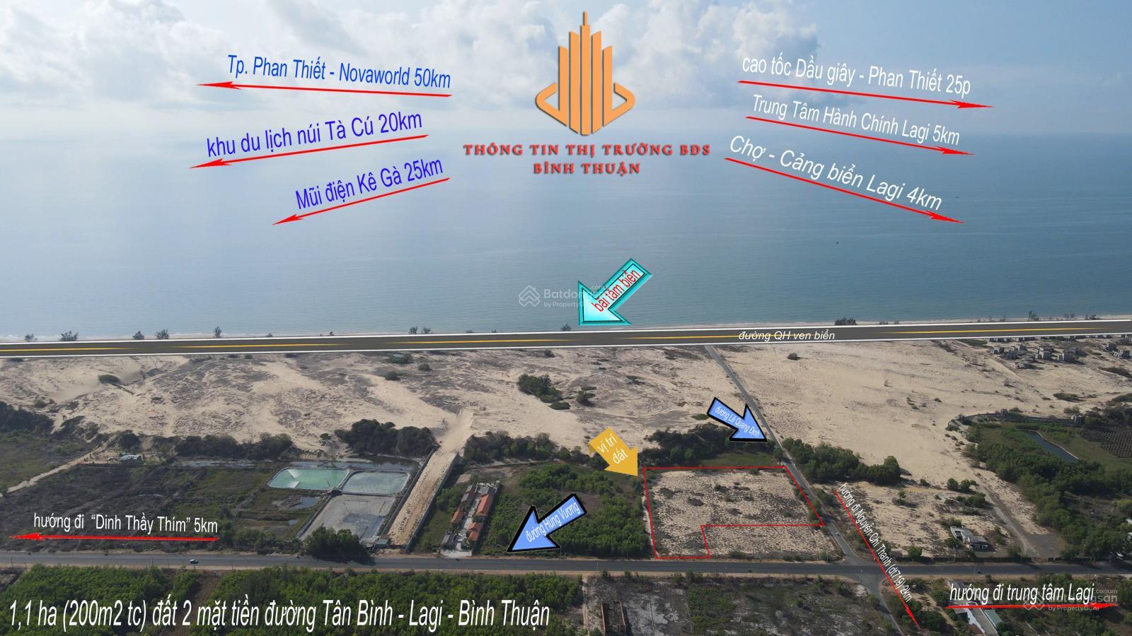 1,1 ha mặt tiền Lê Quang Định - Lagi - Lâm Đồng cần bán gấp đi nước ngoài