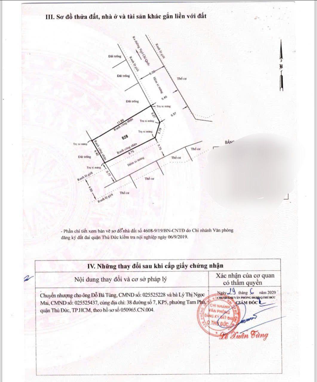 Bán lô đất hẻm thông 80 ngo chí quốc trước tết . Giá 3.2ty chốt góc 2mt .dt 55m2