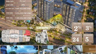 CĂN HỘ THE MERIDIAN HẢI CHÂU - DT 79m2 ĐỘC QUYỀN VIEW TRỰC DIỆN PHÁO HOA QUỐC TẾ, DOWNTOWN