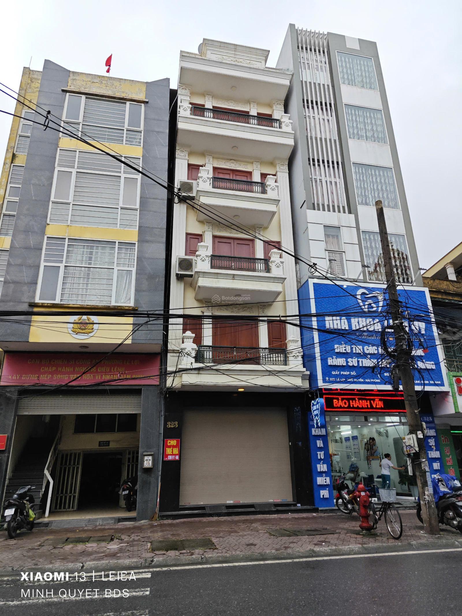 Bán nhà mặt đường Lạch Tray gần ngã 4 Quán Mau, dt 96m2, mặt tiền 4.2m, nhà 6 tầng thang máy