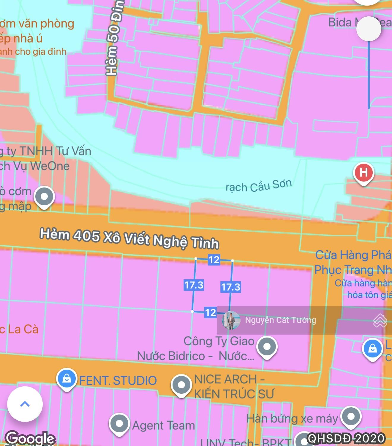 Bán Đất Mặt Tiền Bờ Kè Rạch Xuyên Tâm, Ngã Tư Hàng Xanh ,Diện Tích Ngang 12x17m, Đường Hiện Hữu 12m