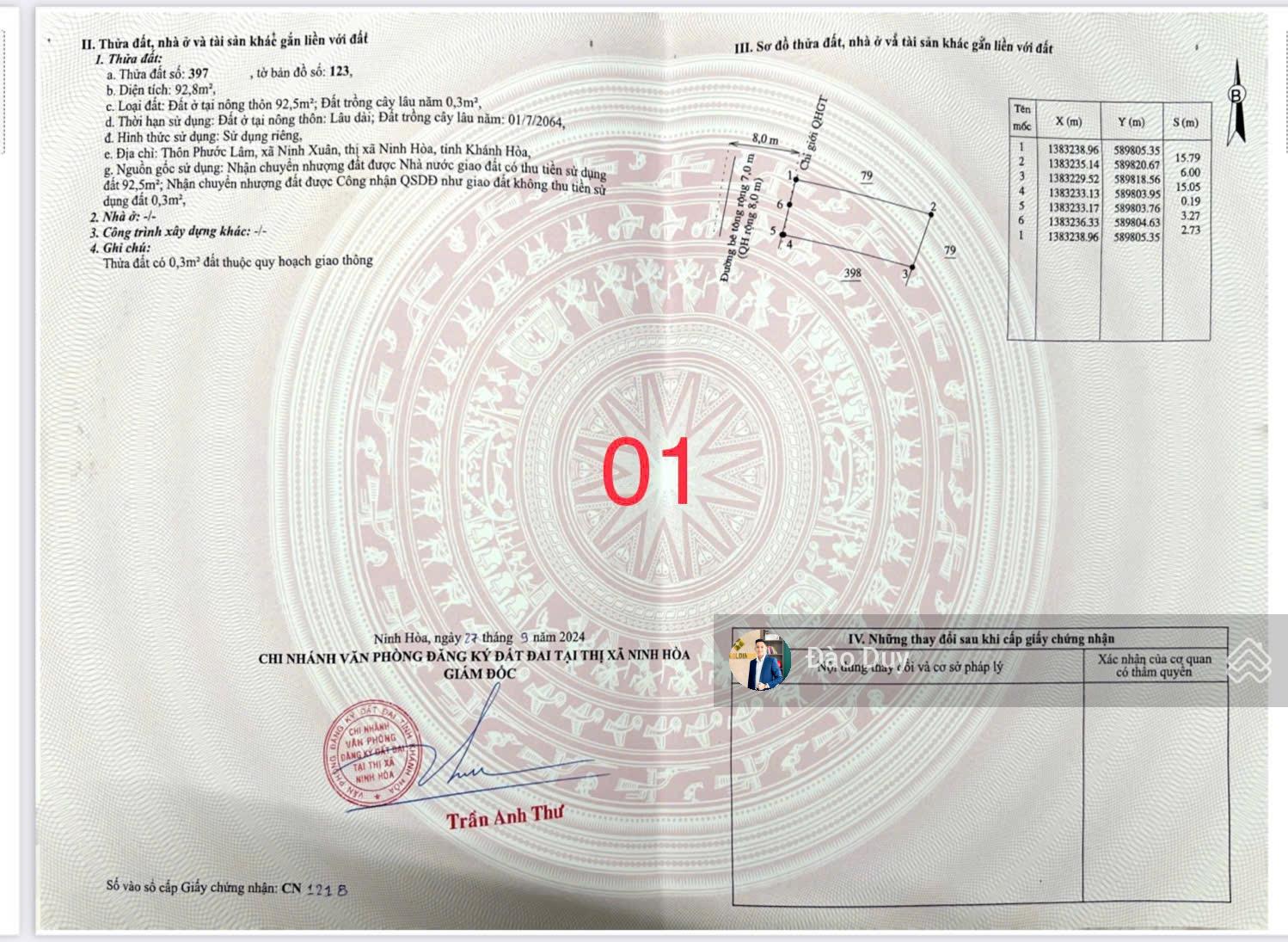 BÁN ĐẤT NINH XUÂN CHỈ 480 triệu sổ đỏ thổ cư 100%